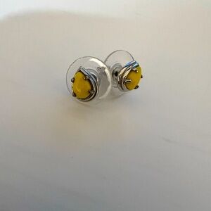 Kendra Scott Yellow Stud Stone Earrings with Silver Backs